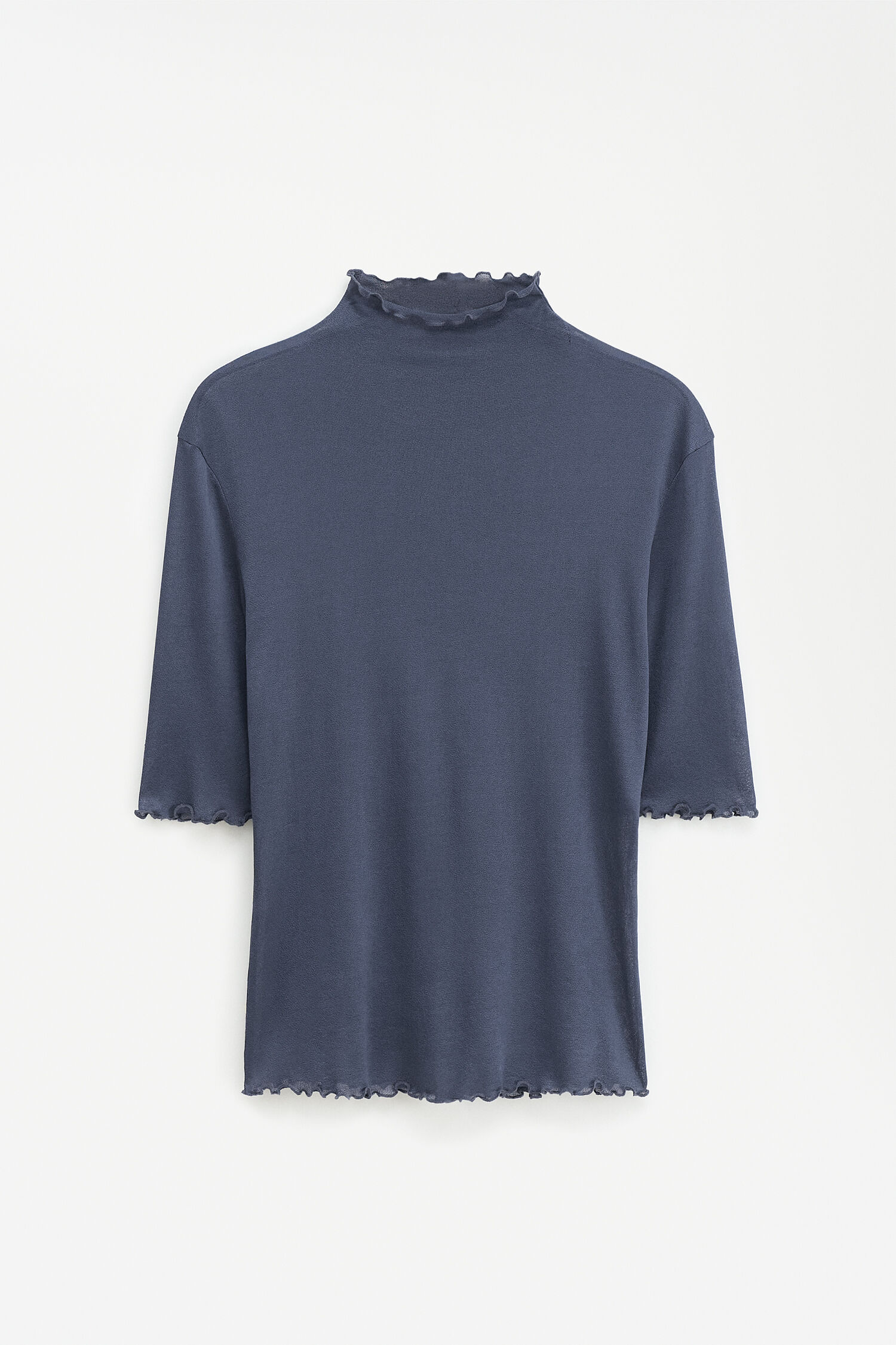 Mock Neck Frill Top Dawn Blue Filippa K